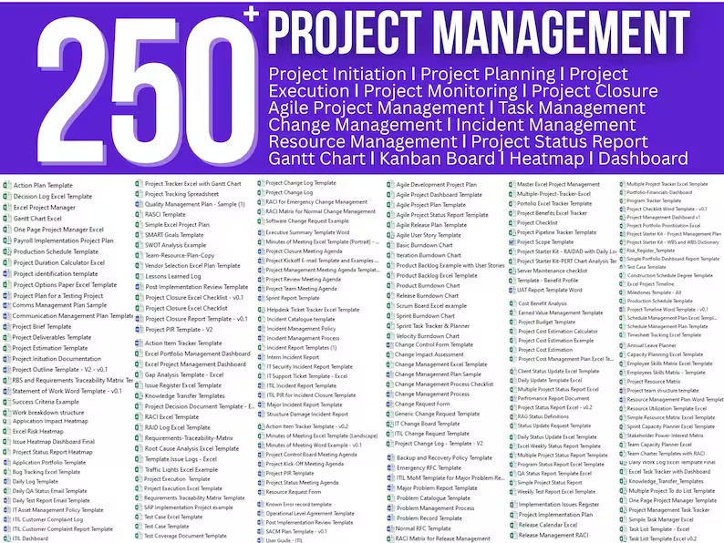 250+ Project Management Templates Mega Bundle